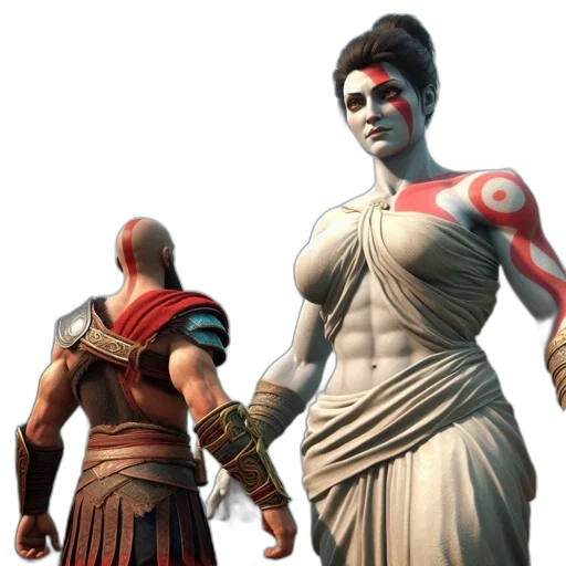 concept art, 3d render, fantasy art, comic book art, game, scene, bald, man transparent PNG cut-out