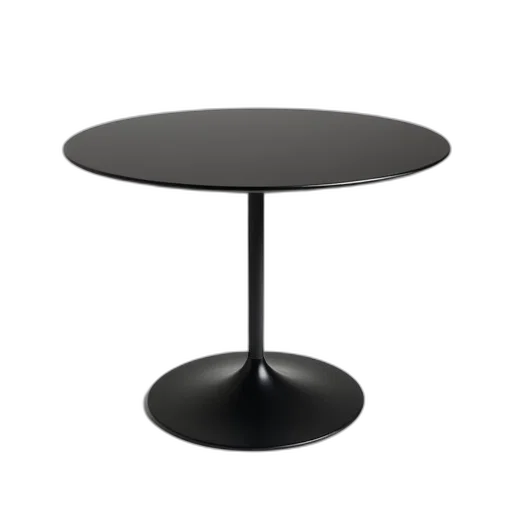furniture, staff, 3d render, black, round, modern, table, smooth transparent PNG cut-out