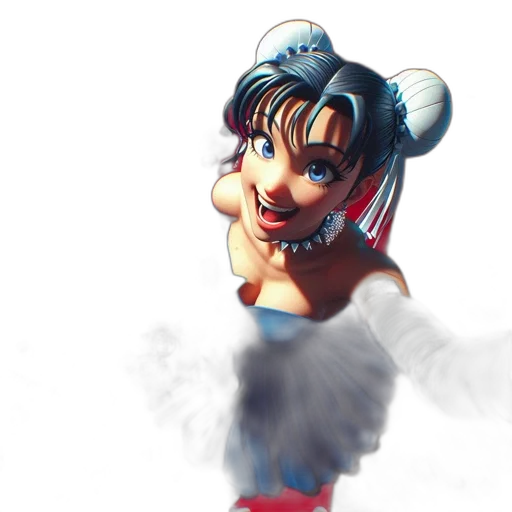 dress, concept art, 3d render, anime, photorealistic, blue, animated, female transparent PNG cut-out