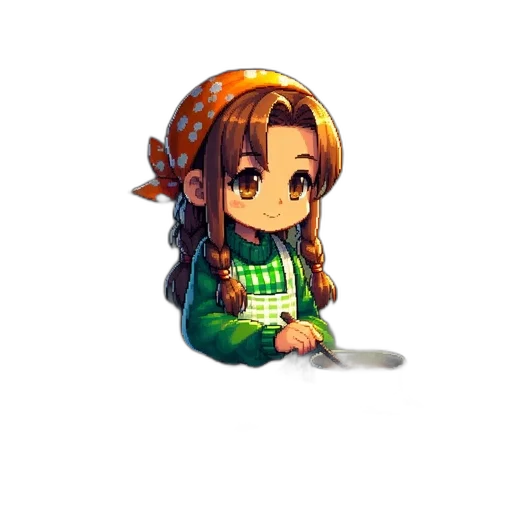 staff, food, weapon, creature, pixel art, anime, fantasy art, 3d render transparent PNG cut-out