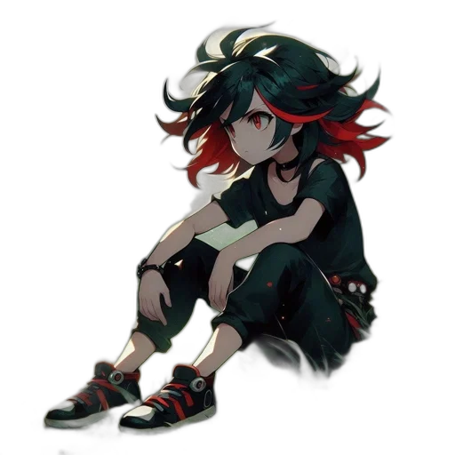 mask, creature, hair, weapon, concept art, pixel art, anime, 3d render transparent PNG cut-out