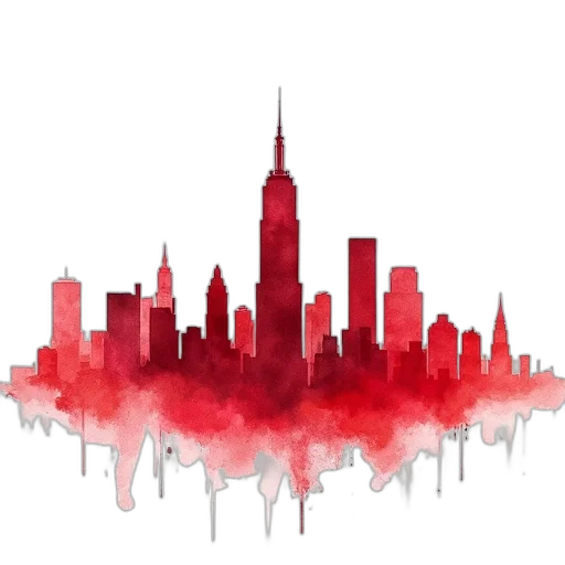 concept art, pixel art, 3d render, photorealistic, red, watercolor, painting, city transparent PNG cut-out