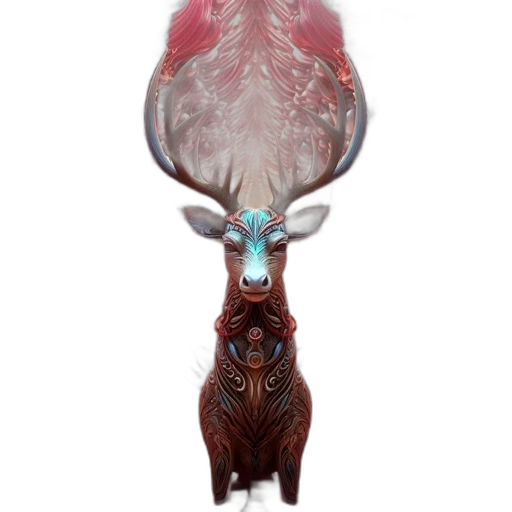 animal, creature, crown, mask, concept art, fantasy art, 3d render, watercolor transparent PNG cut-out