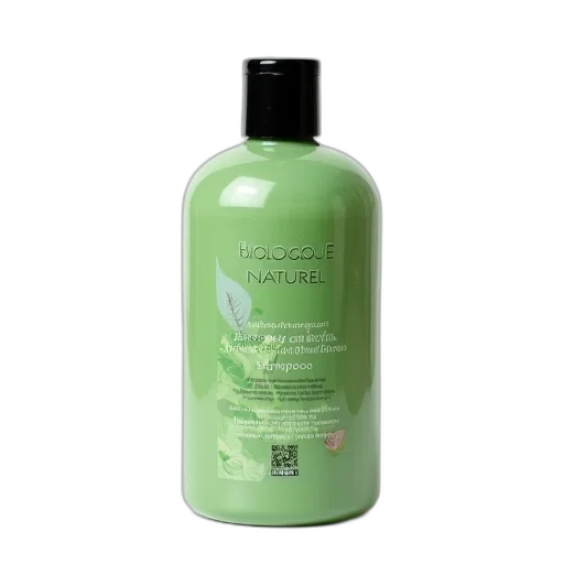 bottle, green, shampoo, label, reads, biologique, naturel, white transparent PNG cut-out