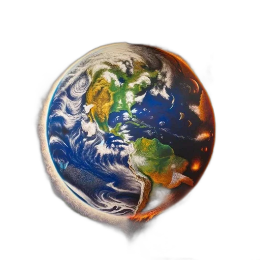jewelry, photorealistic, 3d render, outer space, artistic, rendition, earth, divided transparent PNG cut-out