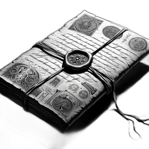 jewelry, 3d render, concept art, photorealistic, old, stack, papers, parchment transparent PNG cut-out