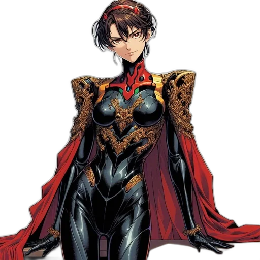crown, mask, concept art, comic book art, anime, pixel art, red, dark transparent PNG cut-out