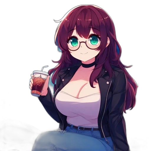 dress, jacket, bottle, robot, anime, pixel art, cartoon, concept art transparent PNG cut-out