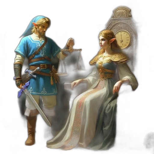 sword, crown, staff, dress, concept art, fantasy art, pixel art, 3d render transparent PNG cut-out