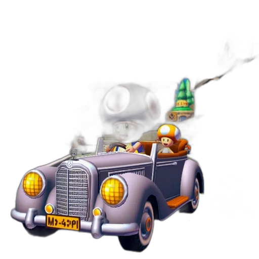car, robot, concept art, 3d render, pixel art, photorealistic, fog, city street transparent PNG cut-out