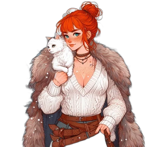 staff, jacket, fantasy art, concept art, watercolor, pixel art, snow, red transparent PNG cut-out