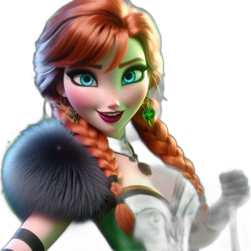 staff, fantasy art, 3d render, concept art, comic book art, green, animated, female transparent PNG cut-out