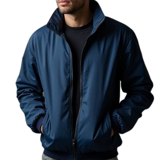 jacket, blue, nap, men, nylon, dark transparent PNG cut-out