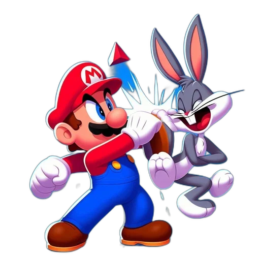 weapon, animal, mask, pixel art, concept art, 3d render, cartoon, mario transparent PNG cut-out