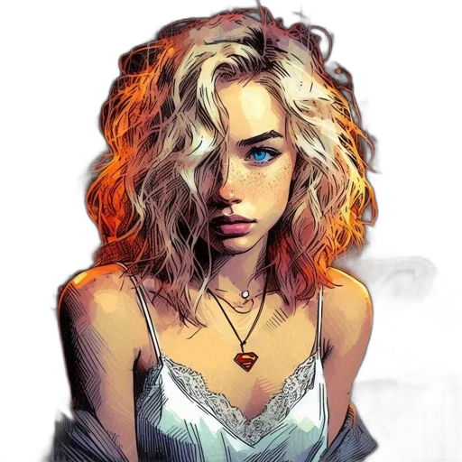 face, dress, hair, jewelry, photorealistic, comic book art, fantasy art, watercolor transparent PNG cut-out