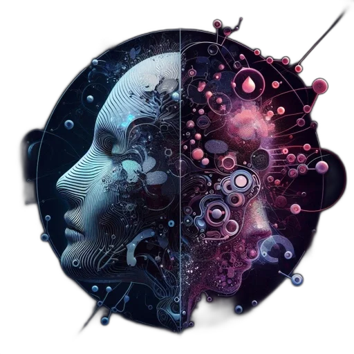 robot, face, mask, crown, cyberpunk, concept art, 3d render, fantasy art transparent PNG cut-out