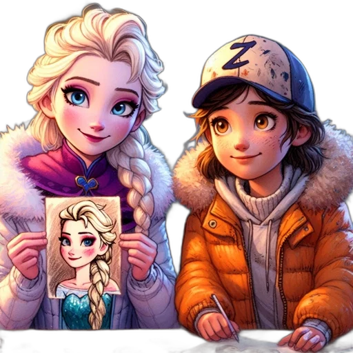 face, crown, jacket, concept art, watercolor, fantasy art, pixel art, snow transparent PNG cut-out