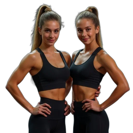two, female, crossfit, trainers transparent PNG cut-out