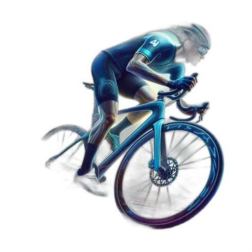3d render, concept art, photorealistic, athlete, blue, jersey, rides, bike transparent PNG cut-out