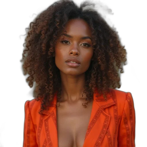 jacket, dress, hair, face transparent PNG cut-out