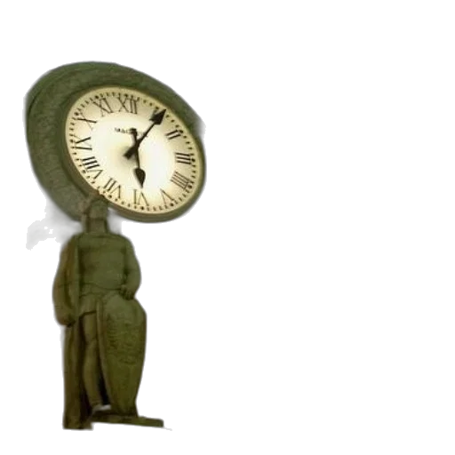 staff, 3d render, large, clock, roman, numerals, surrounded, statues transparent PNG cut-out