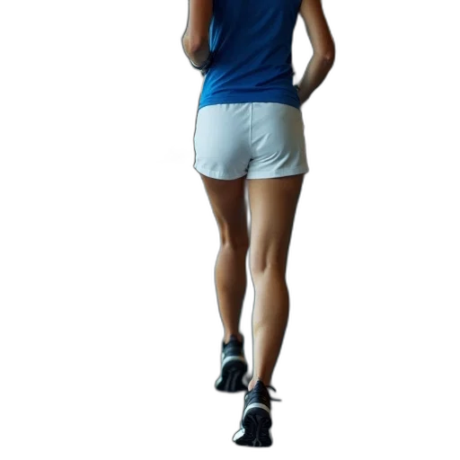 woman, jogging, treadmill, gym, wearing, blue, top, white transparent PNG cut-out