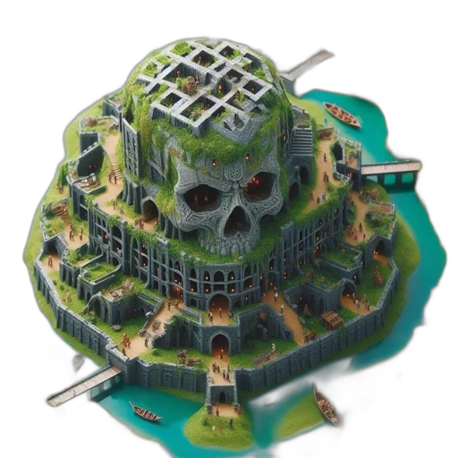 building, robot, 3d render, concept art, fantasy art, green, elaborate, multi-tiered transparent PNG cut-out