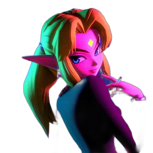 face, mask, staff, crown, vaporwave, 3d render, concept art, fantasy art transparent PNG cut-out