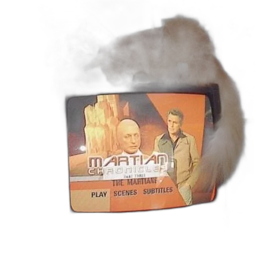 mask, jacket, fire, fog, outer space, snow, cat, sits transparent PNG cut-out