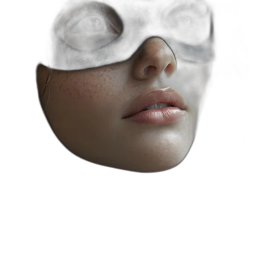 mask, face, robot, jewelry, photorealistic, 3d render, concept art, fantasy art transparent PNG cut-out