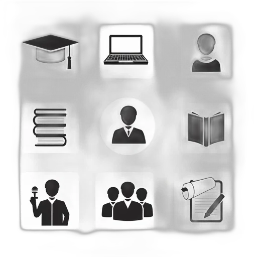 staff, 3d render, collection, black, white, educational, icons, including transparent PNG cut-out