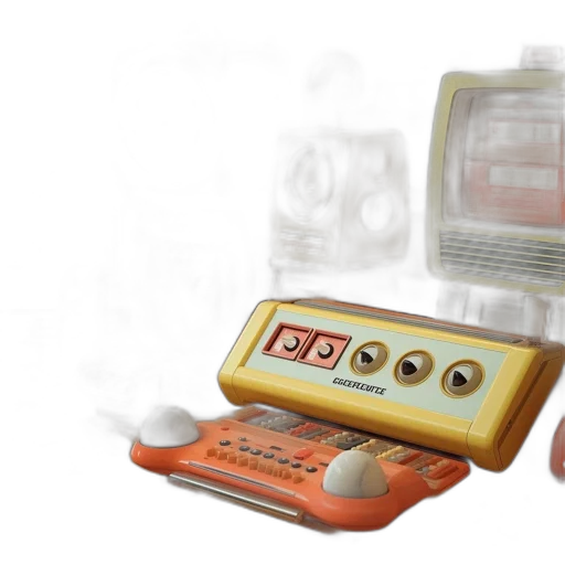 3d render, concept art, photorealistic, collection, vintage, electronic, devices, gadgets transparent PNG cut-out
