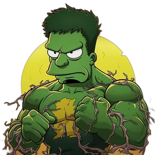 comic book art, cartoon, pixel art, concept art, animated, character, hybrid, homer transparent PNG cut-out