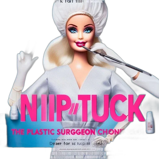 3d render, cartoon, movie, poster, nip, tuck, plastic, surgeon transparent PNG cut-out