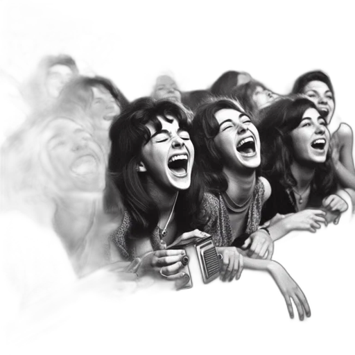 photorealistic, concept art, pencil sketch, comic book art, group, young, women, laughing transparent PNG cut-out