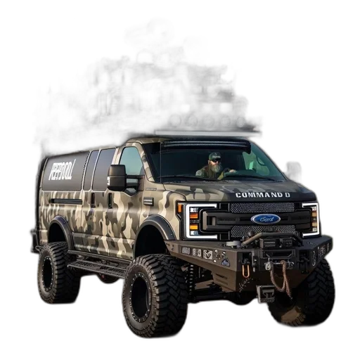 car, concept art, photorealistic, 3d render, altered, military, truck, word transparent PNG cut-out