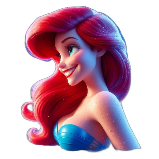 crown, face, hair, dress, cartoon, 3d render, photorealistic, concept art transparent PNG cut-out
