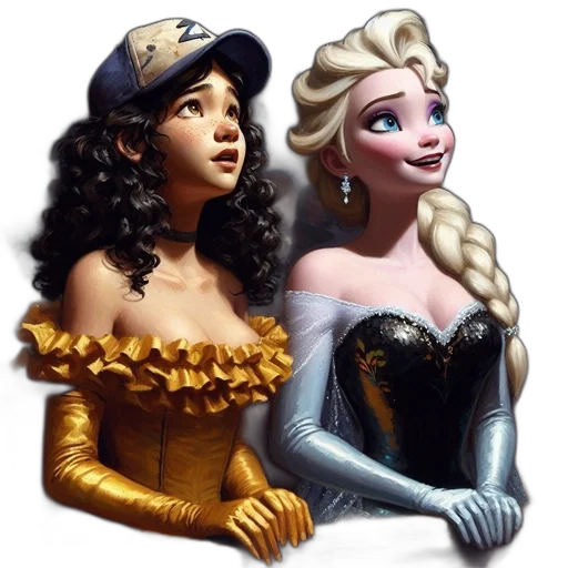 crown, jewelry, fantasy art, concept art, comic book art, cartoon, underwater, two transparent PNG cut-out