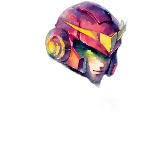 robot, mask, face, weapon, concept art, watercolor, pixel art, 3d render transparent PNG cut-out