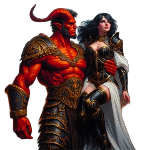 fantasy art, concept art, comic book art, pixel art, red, chaotic, setting, fierce transparent PNG cut-out