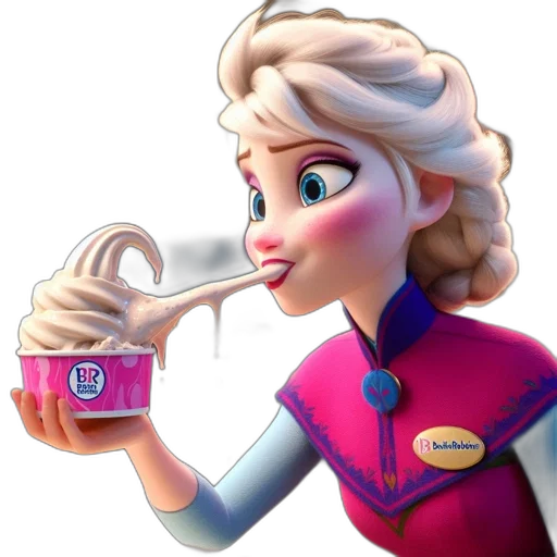 food, staff, face, cartoon, 3d render, photorealistic, concept art, elsa transparent PNG cut-out