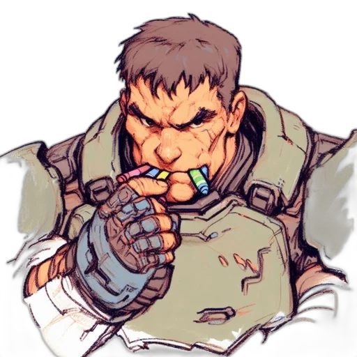 weapon, food, jacket, staff, concept art, cyberpunk, pixel art, cartoon transparent PNG cut-out
