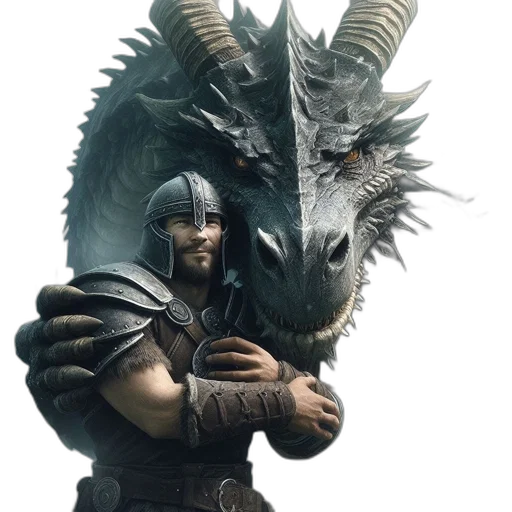 dragon, sword, animal, creature, fantasy art, concept art, 3d render, photorealistic transparent PNG cut-out