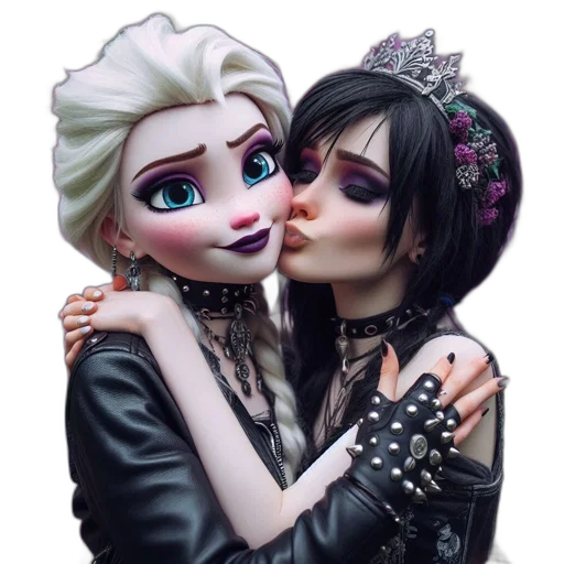 fantasy art, concept art, 3d render, cartoon, dark, two, characters, one transparent PNG cut-out