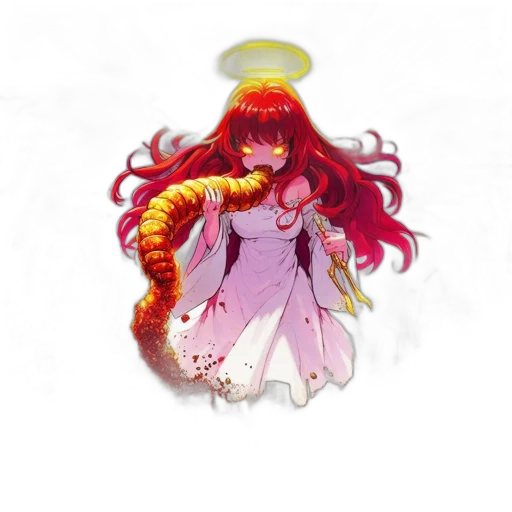 crown, dress, staff, pixel art, concept art, anime, 3d render, ethereal transparent PNG cut-out
