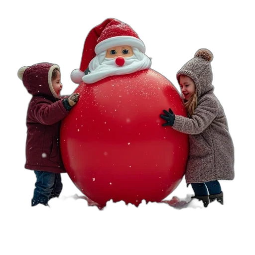 3d render, snow, second, image, shows, same, two, children transparent PNG cut-out