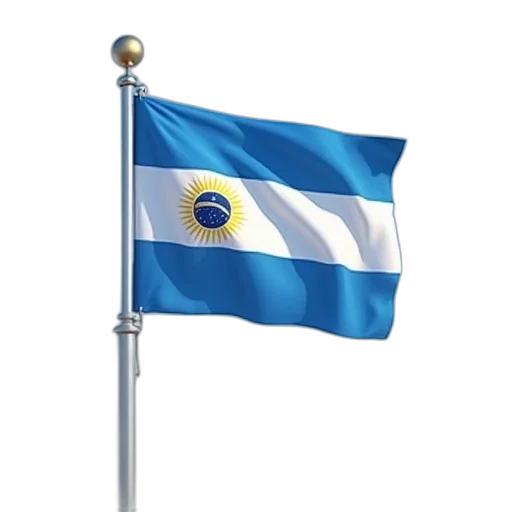 blue, uruguay, flag, pole transparent PNG cut-out