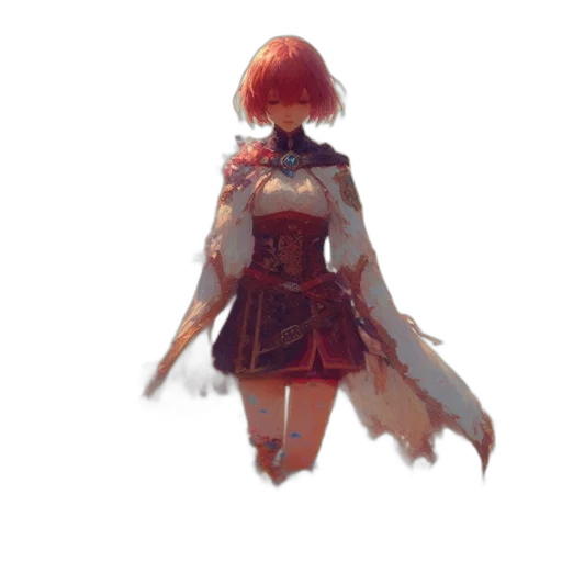 dress, jacket, weapon, sword, concept art, pixel art, fantasy art, watercolor transparent PNG cut-out