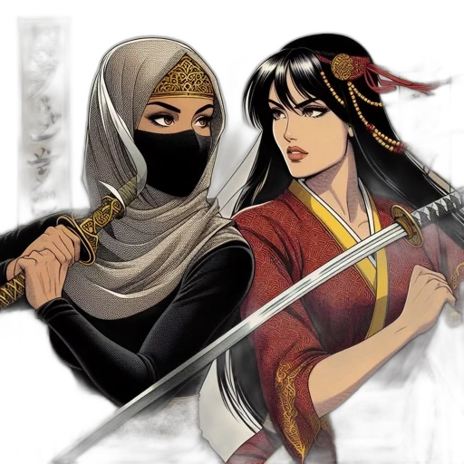 sword, weapon, comic book art, fantasy art, concept art, anime, two, armed transparent PNG cut-out