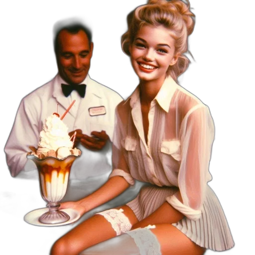 food, staff, photorealistic, concept art, comic book art, fire, neon lights, young transparent PNG cut-out